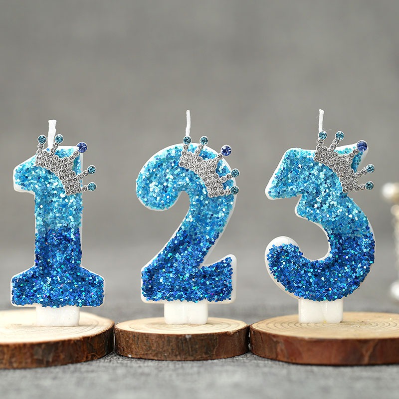 Candle Supply - Creative Peacock Blue Crown Digital Birthday
