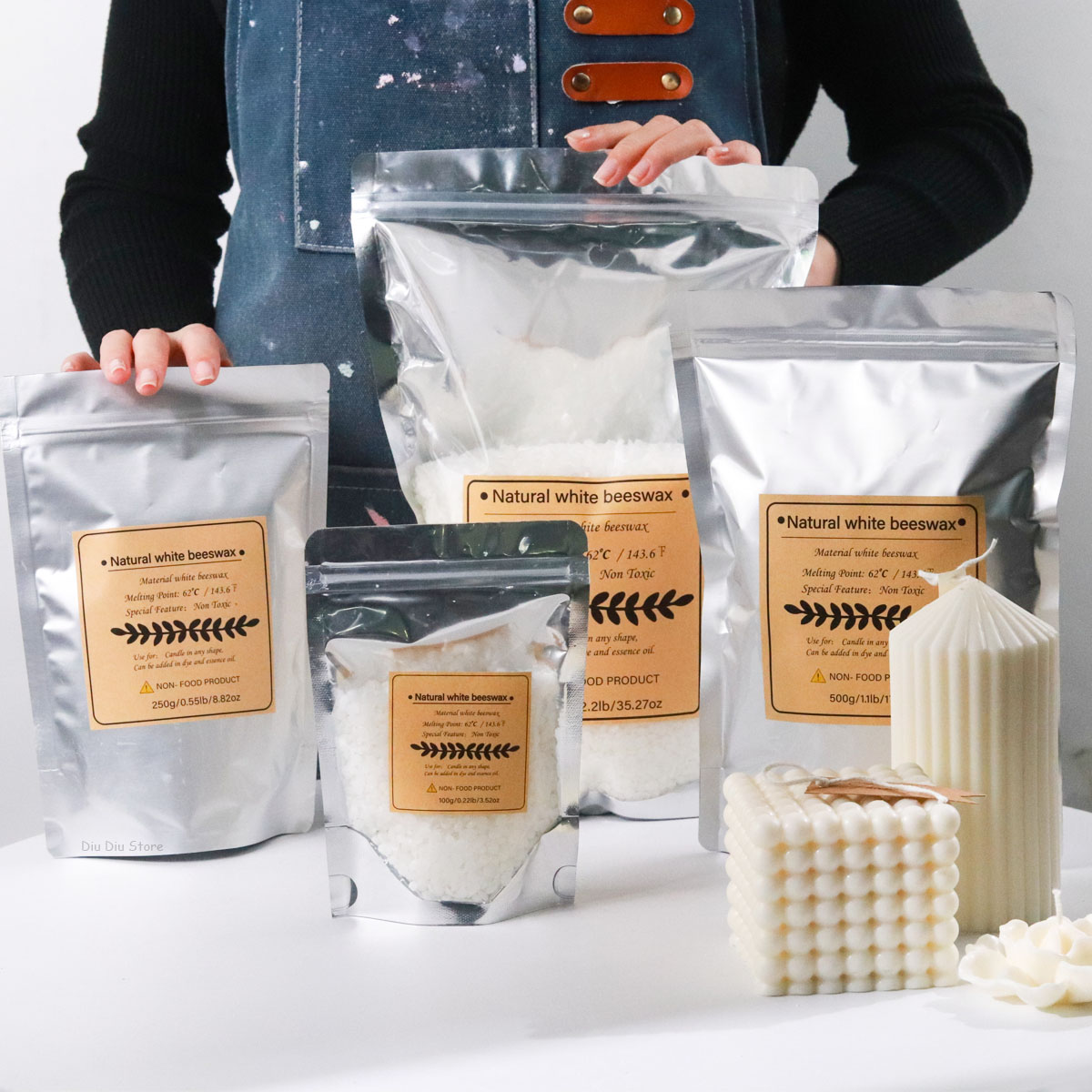 Candle Supplies Beeswax - White Beeswax Pure Natural Granular Scented