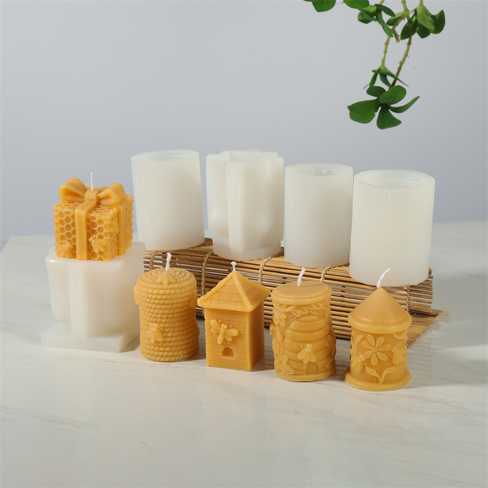 Candle Supplies Beeswax - Honeycomb Bow Gift Box Silicone Candle