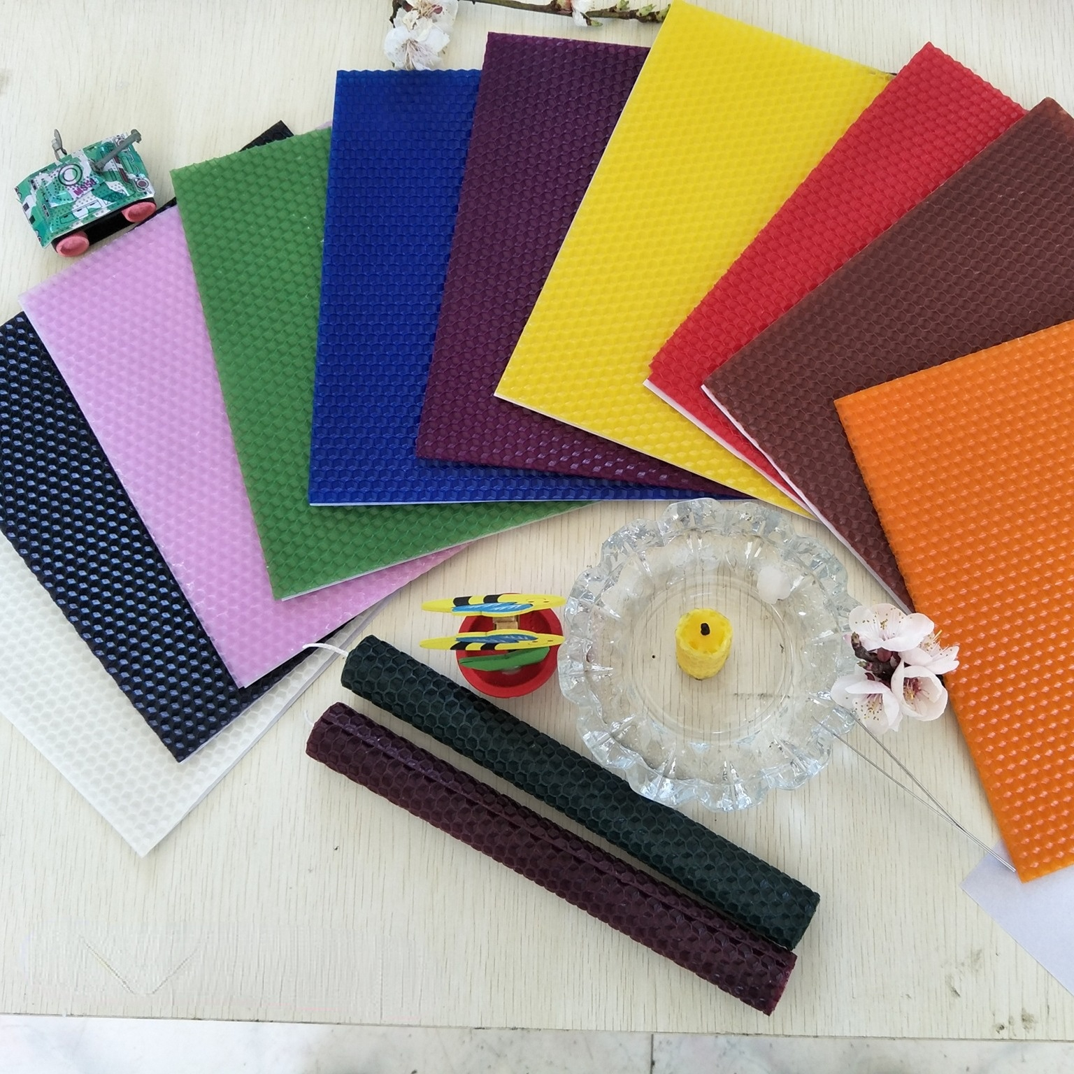 Candle Supplies Beeswax - 2pcs 20*20cm Color Beeswax Slice DIY