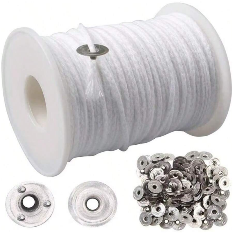 Candle Supplies Kit - 1 Roll Candle Cotton Wicks +100pcs