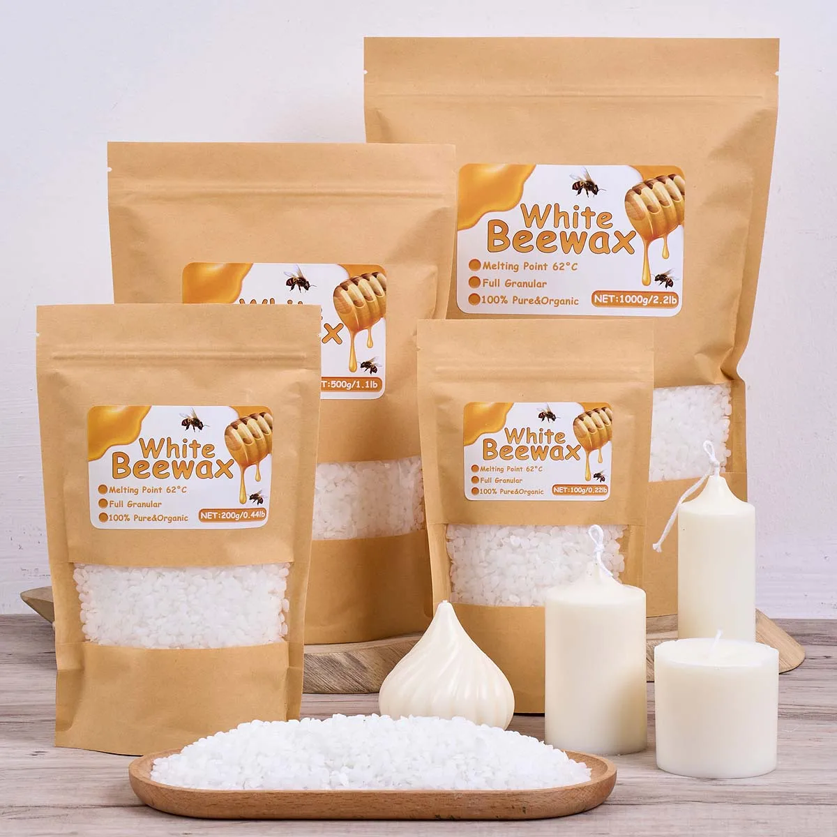 Candle Supplies Beeswax - 500g White Beeswax DIY Candle Making