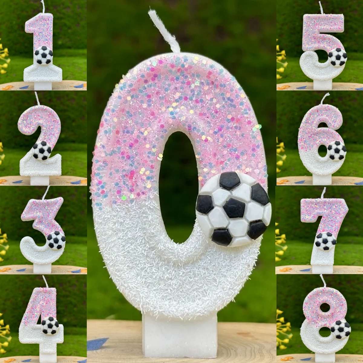 Candle Supply - Pink White Sequins Sports Football Digital