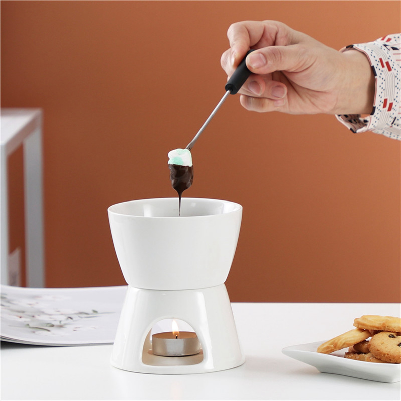 Wax Melting Pot - Ceramic Chocolate Cheese Fondue Pot Wax