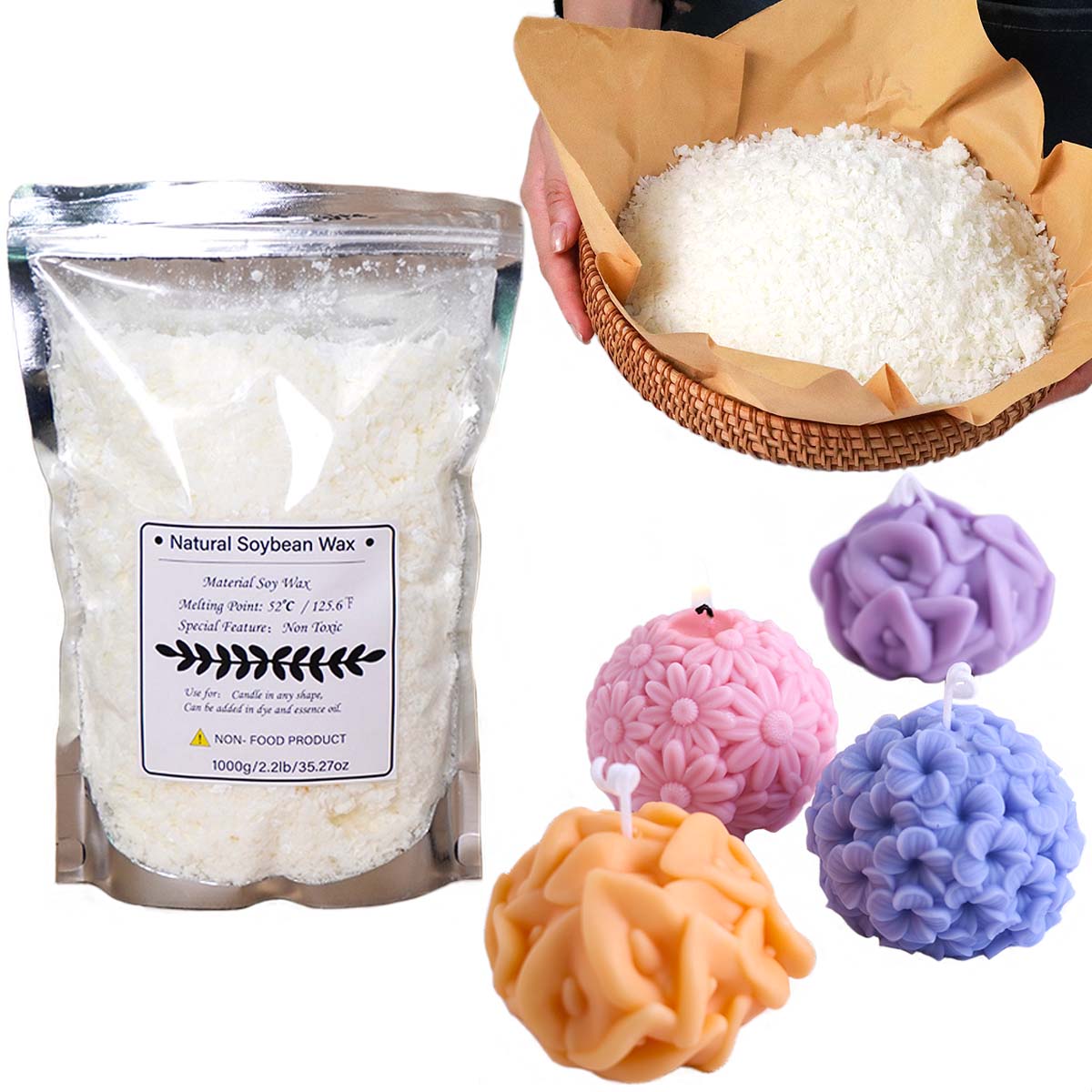 500g/1kg Natural Soy Wax Flake - Candle Supplies Bulk review and price
