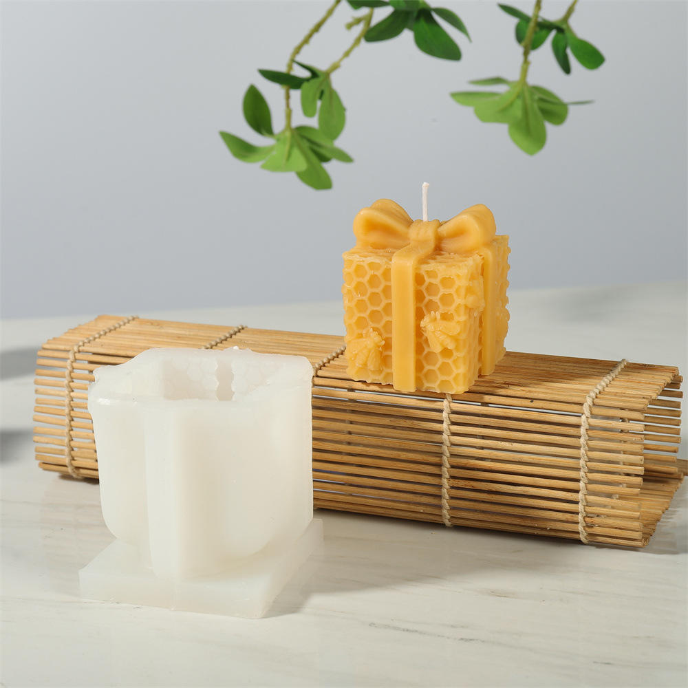 Honeycomb Bow Gift Box Silicon - Candle Supplies Beeswax review and price